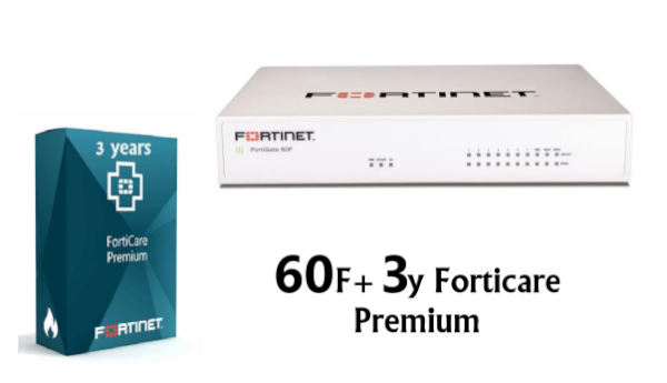 באנדל מכשיר 60F ורשיון FortiGate-60F HW PLUS 3y