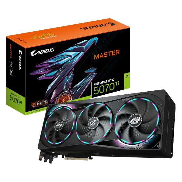 כרטיס מסך GIGABYTE AORUS GeForce RTX 5070 Ti MASTER 16G