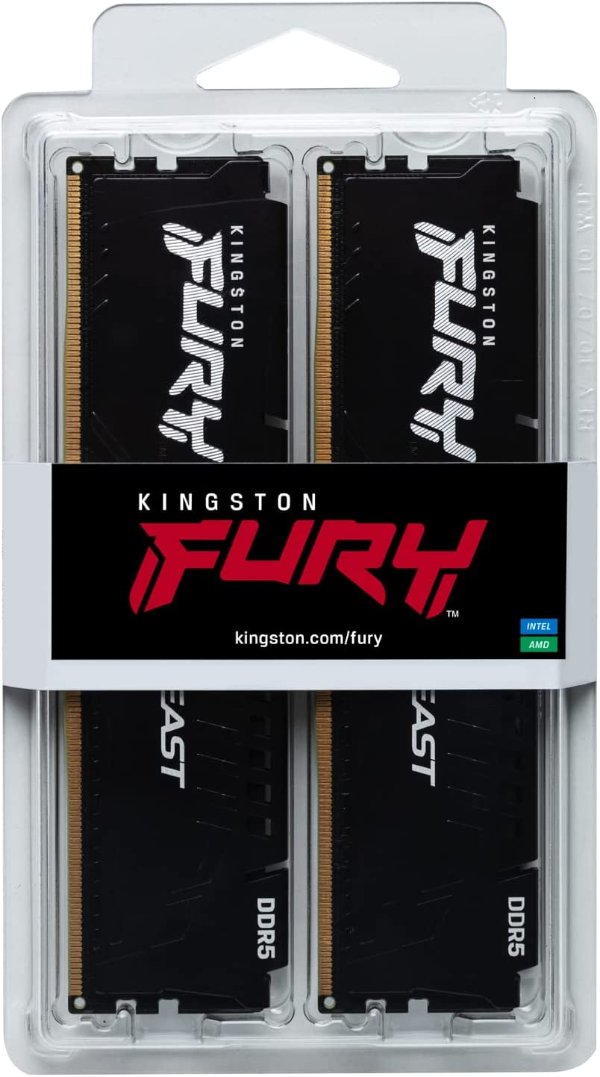 זכרון לנייח Kingston Fury Beast 32GB 2X16 DDR5 6800Mhz C34