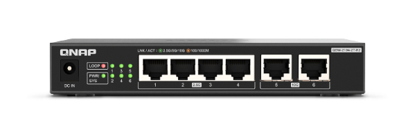 מתג לא מנוהל 2x10GbE + QNAP QSW-2104-2T-R2 4x2.5GbE