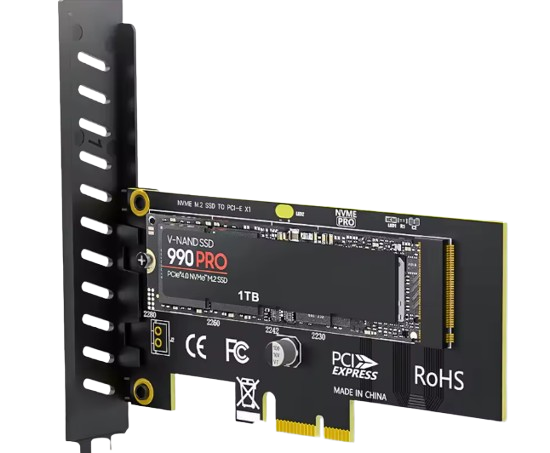 כרטיס הרחבה PCIe x1 to M.2 Adapter Support 2280 M.2